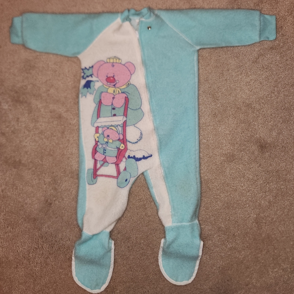 Vintages Sleepwear Kids Babys Own 2 One Piece Zip Up